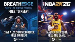 Steam: Breathedge Free To Keep & NBA 2K26 Free To Play