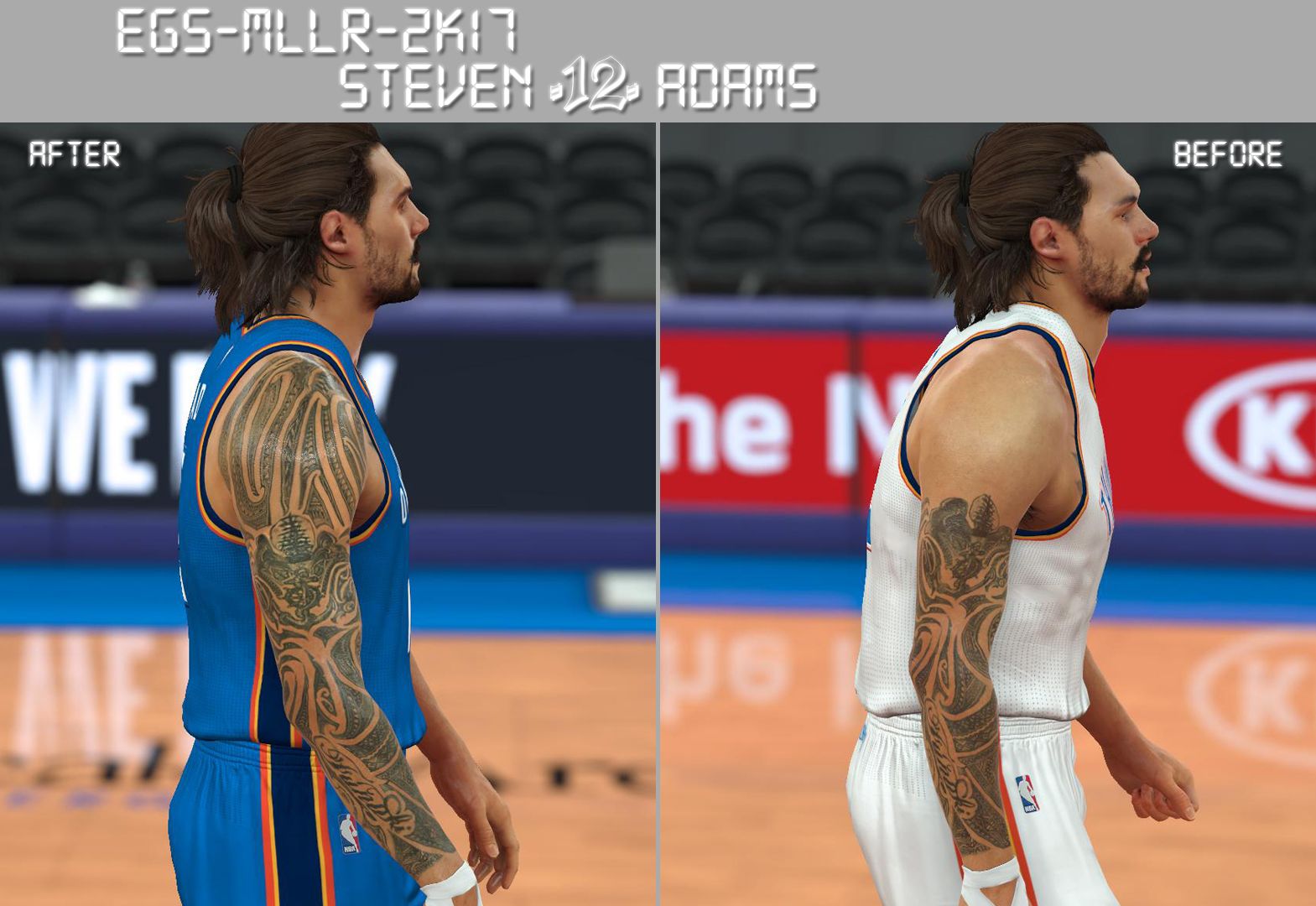 Steven Adams add tattoo  NBA 2K17