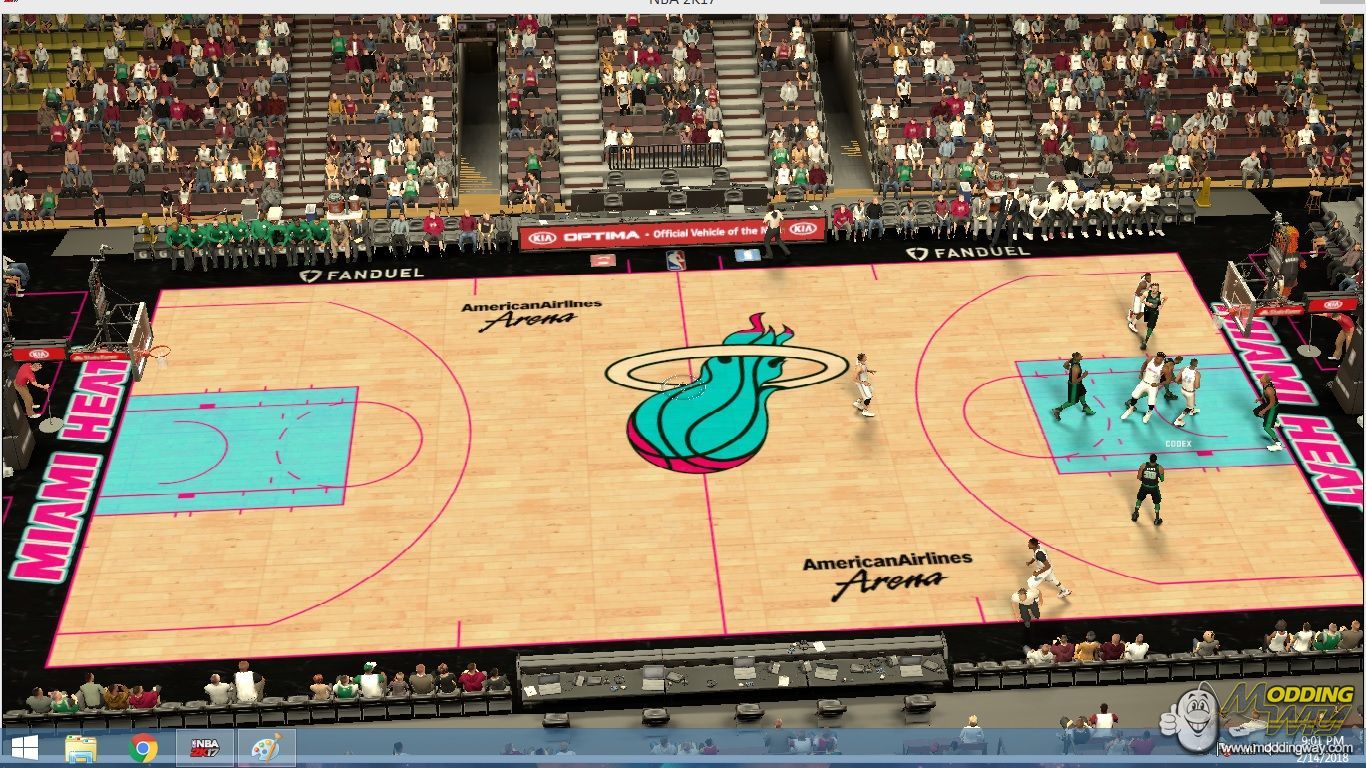 NBA 2K16 Screenshots - Miami Heat Vice Jerseys + Court