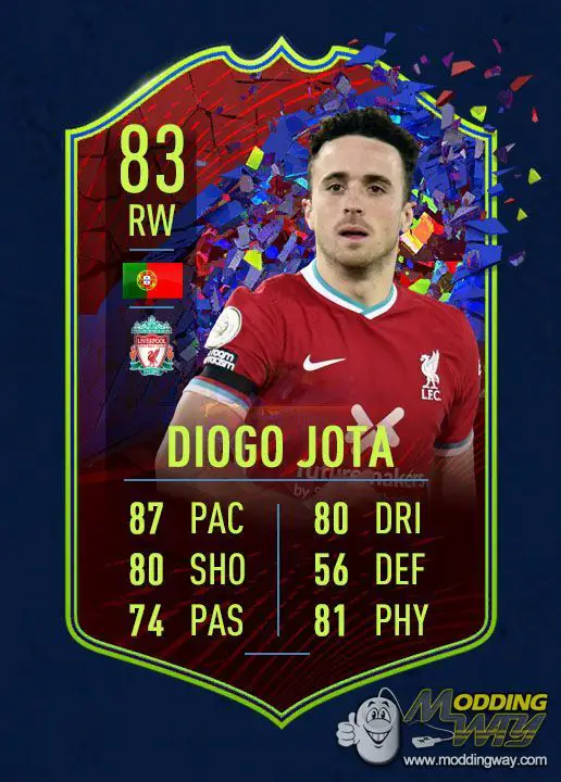 Diogo Jota Rule Breaker TOTW 9 Prediction Card - FIFA Ultimate Team at