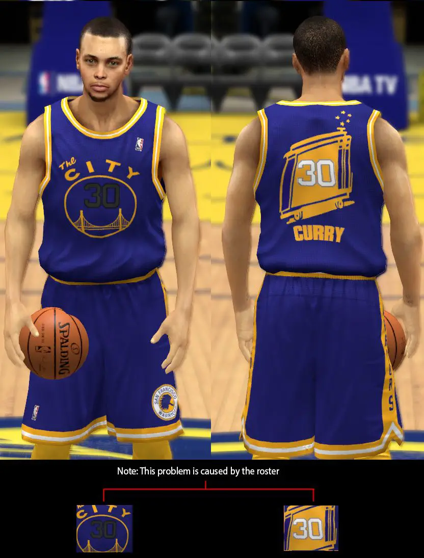 Golden State Warriors realistic jersey - NBA 2K14 at ModdingWay